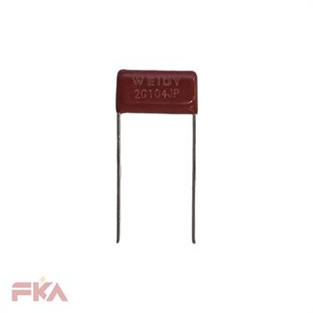 خازن پلی استر CP 100NF 400V CBB22 P15 WEIDY 