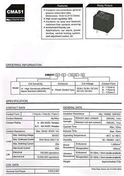 رله خودرویی بچه میلیون 24ولت 5 پایه CMA51H-S-DC24V-C HKE