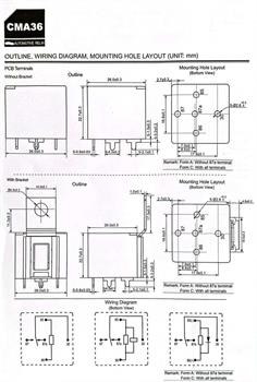 رله خودرویی 12ولت 4 پایه CMA36-DC12V-A-P HKE