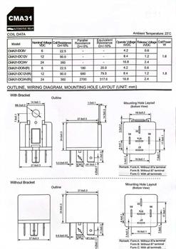 رله خودرویی 24 ولت 5 پایه  CMA31-DC24V-C HKE 