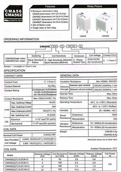 رله خودرویی 12 ولت 10 پایه CMA562H-S-DC12V-C HKE