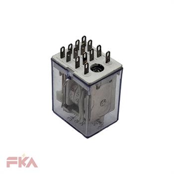 رله شیشه ای سوکت خور HJQ-22F-2C 12V 4C HE 