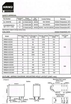 رله کتابی 1کنتاکت 12ولت 16 آمپر REL HRM2H-S-DC12V-A HKE 