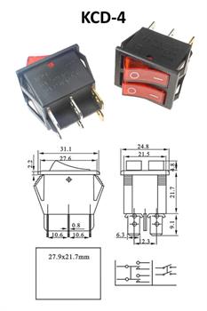 کلید راکر دوپل KCD4-6P