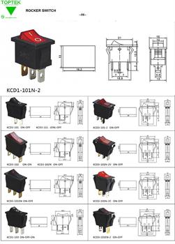 کلید راکر چراغدار KCD1-102 3PIN